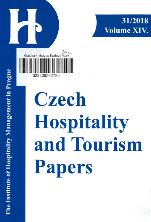 Czech hospitality and tourism papers : hotelnictví, lázeňství, turismus