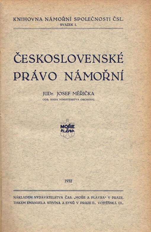Československé právo námořní /