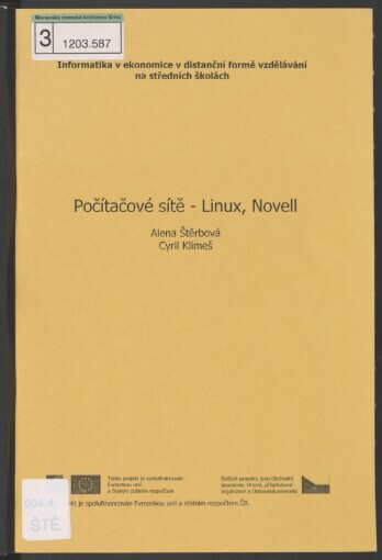Počítačové systémy II: [počítačové sítě - Linux, Novell] : učební text pro distanční formu vzdělávání
