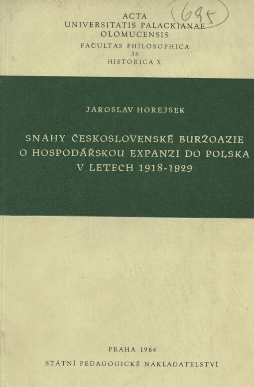 Snahy československé buržoazie o hospodářskou expanzi do Polska v letech 1918-1929