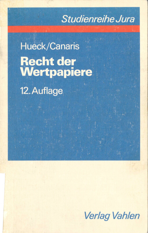 Recht der Wertpapiere