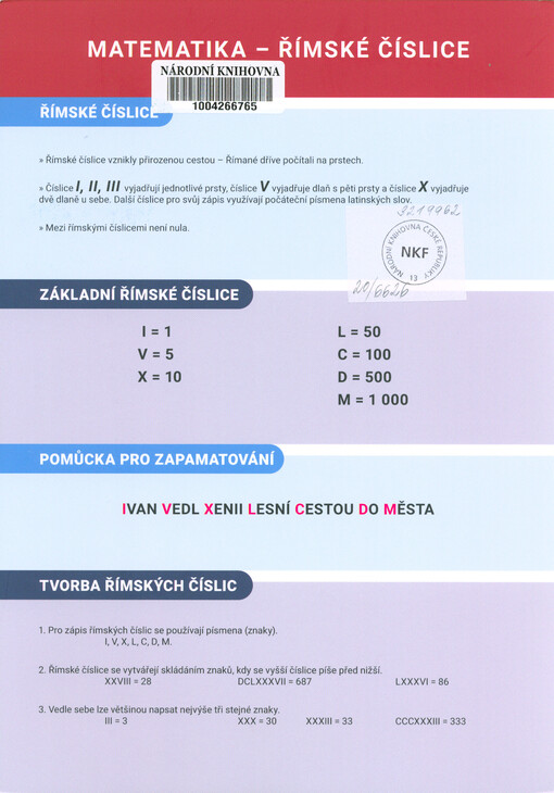 Matematika - římské číslice
