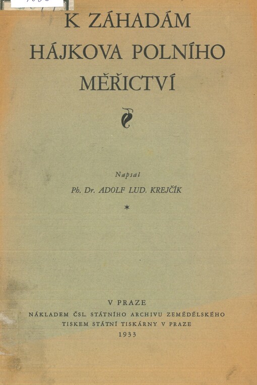 K záhadám Hájkova polního měřičství 