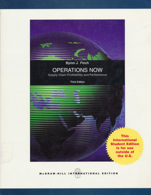 Operations now : supply chain profitability and performance