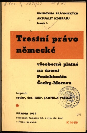 Trestní právo německé všeobecně platné na území Protektorátu Čechy-Morava
