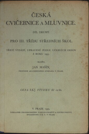 Česká cvičebnice a mluvnice