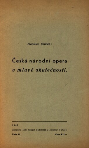 Česká národní opera v mluvě skutečnosti