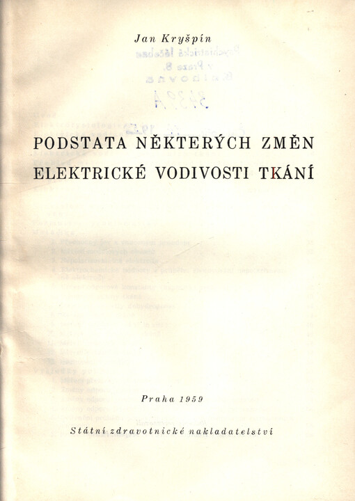 Podstata některých změn elektrické vodivosti tkání