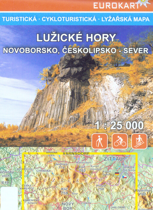 Lužické hory : Novoborsko, Českolipsko-sever : 1:25 000 : turistická, cykloturistická, lyžařská mapa