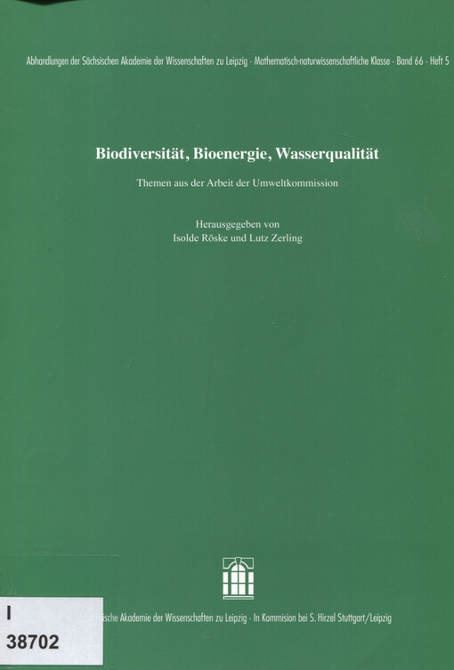 Biodiversität, Bioenergie, Wasserqualität : Themen aus der Arbeit der Umweltkommission