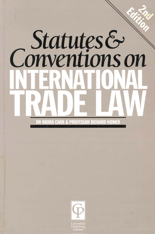 Statutes [and] conventions on international trade law
