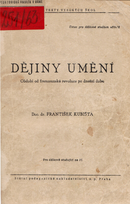 Dějiny umění : období od francouzské revoluce po dnešní dobu
