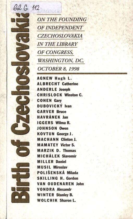 The birth of Czechoslovakia