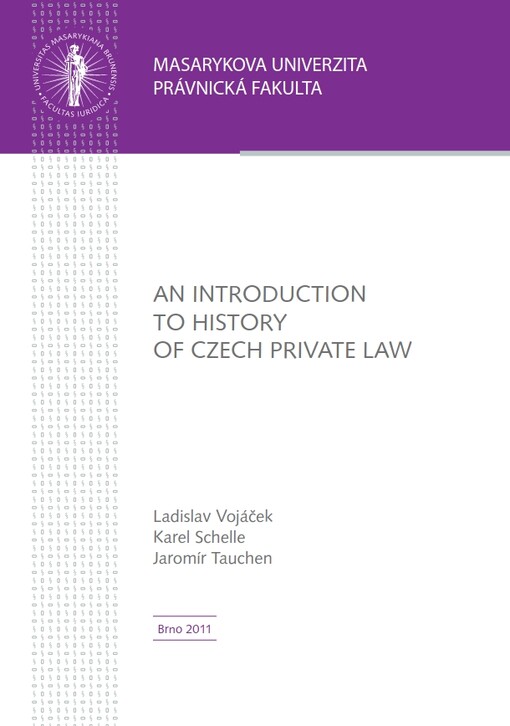 An introduction to history of Czech private law