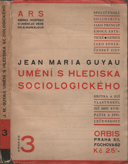 Umění s hlediska sociologického.Část první