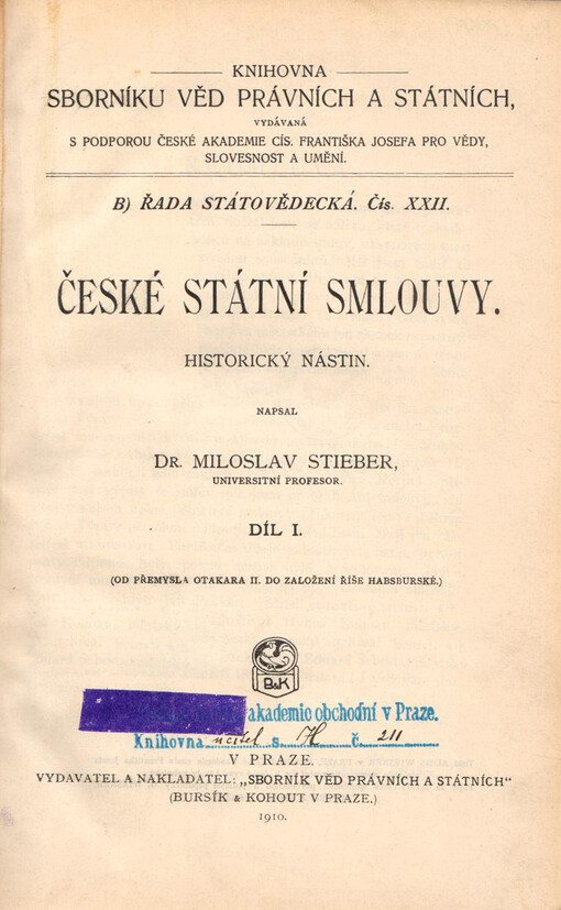 České státní smlouvy :historický nástin.
