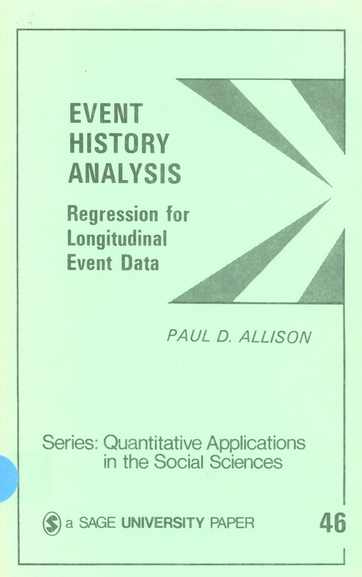 Event history analysis : regression for longitudinal event data