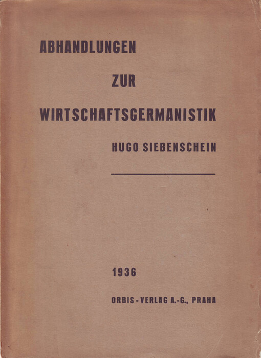 Abhandlungen zur Wirtschaftsgermanistik