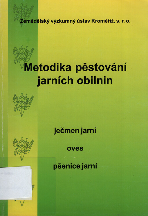 Metodika pěstování jarních obilnin
