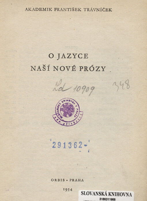 O jazyce naší nové prózy