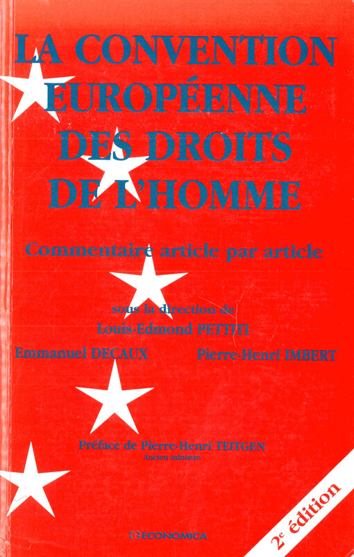La convention européenne des droits de l'homme : commentaire article par article
