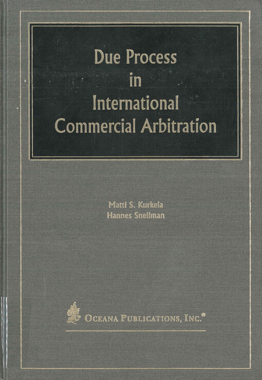 Due process in international commercial arbitration