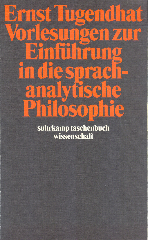 Vorlesungen zur Einführung in die sprachanalytische Philosophie