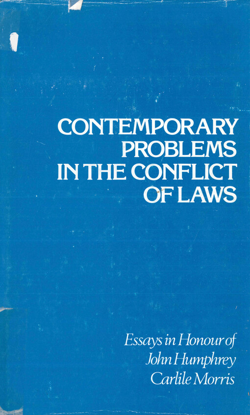Contemporary problems in the conflict of laws