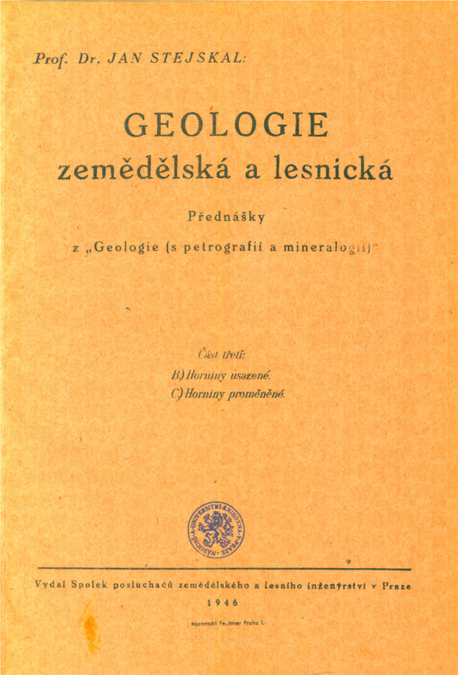 Geologie zemědělská a lesnická : přednášky z 
