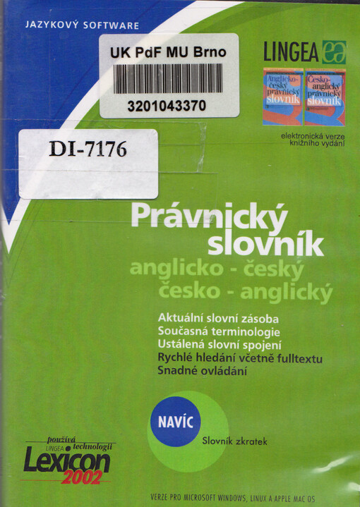 Právnický slovník anglicko-český, česko-anglický