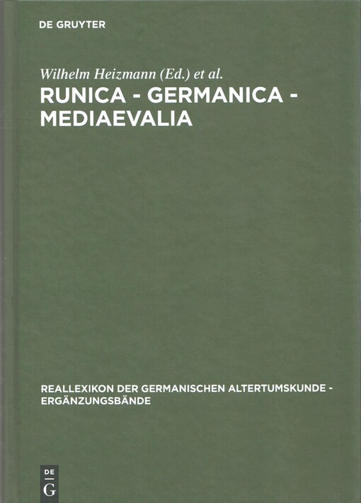 Runica, Germanica, Mediaevalia