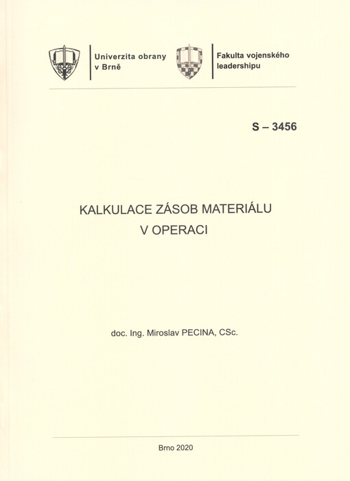 Kalkulace zásob materiálu v operaci : studijní text