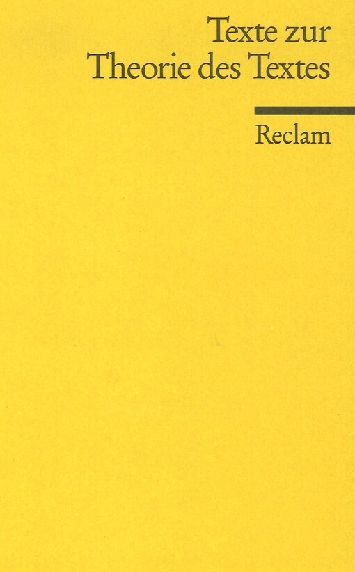 Texte zur Theorie des Textes