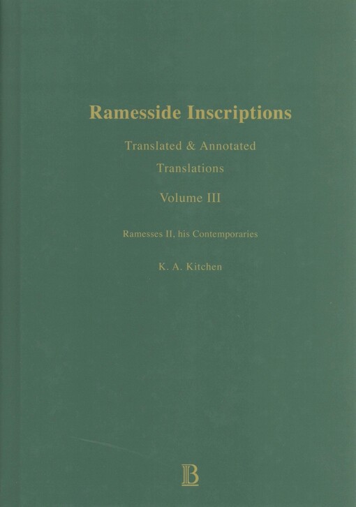 Ramesside inscriptions translated and annotated