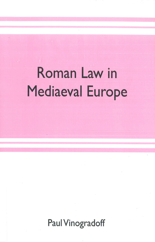 Roman law in mediaeval Europe