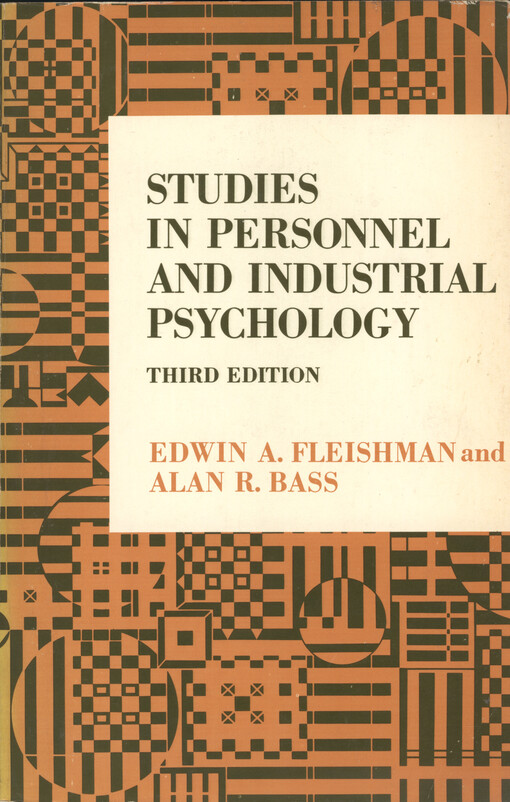 Studies in personnel and industrial psychology