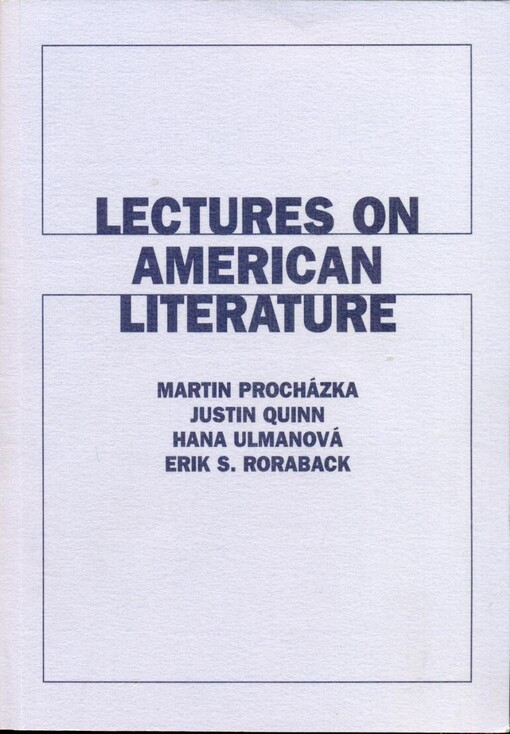 Lectures on American literature, 2. vyd.