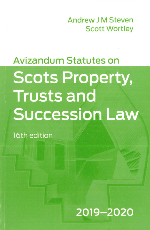 Avizandum statutes on Scots property, trusts and succession law : 2019-2020