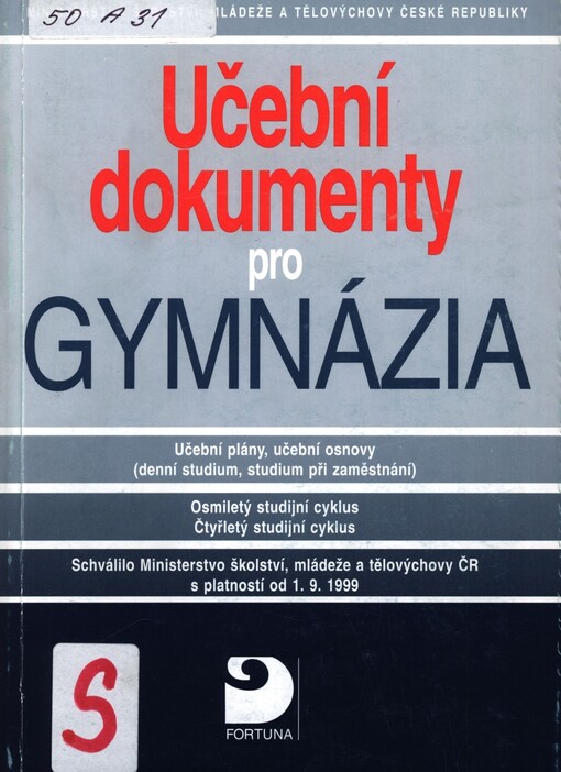 Učební dokumenty pro gymnázia