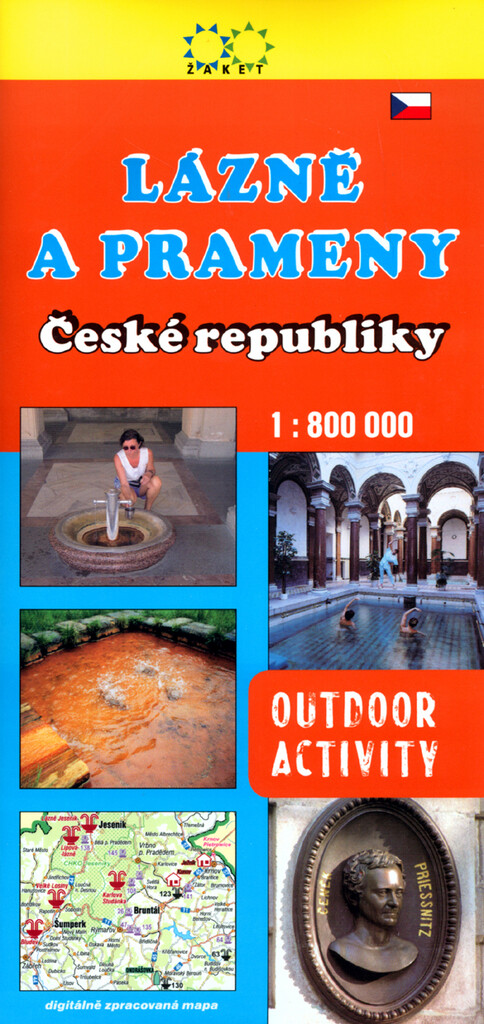 Lázně a prameny České republiky digitálně zpracovaná mapa
