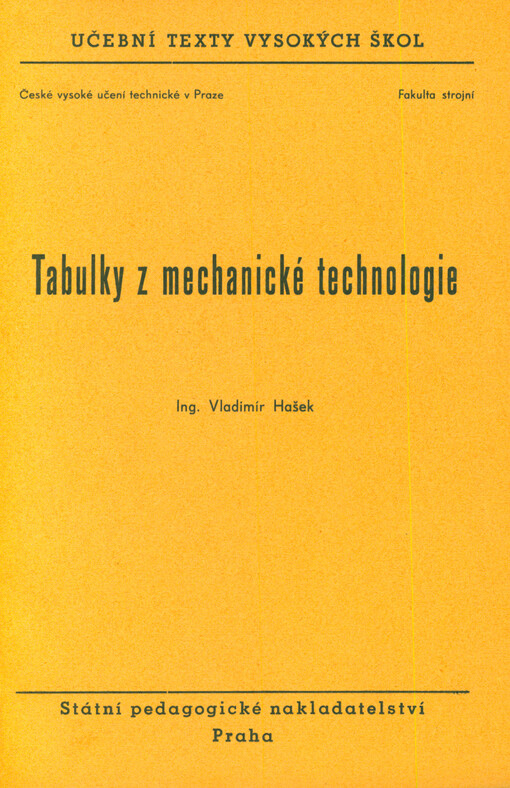 Tabulky z mechanické technologie