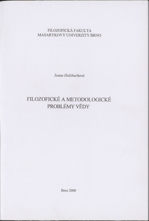 Filozofické a metodologické problémy vědy