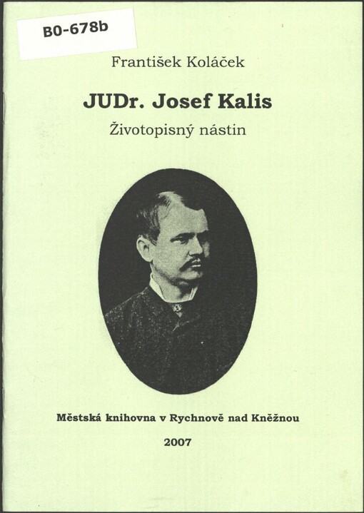 JUDr. Josef Kalis: životopisný nástin