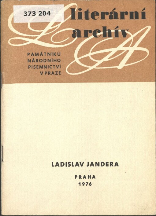 Ladislav Jandera (1776-1857): písemná pozůstalost