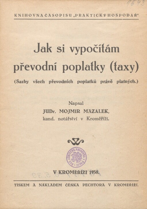Jak si vypočítám převodní poplatky (taxy): (sazby všech převodních poplatků právě platných)