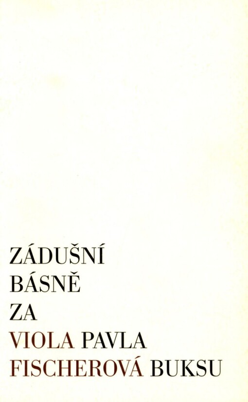 Zádušní básně za Pavla Buksu
