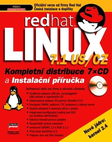 Red Hat Linux 7.1 US/CZ kompletní distribuce 7x CD a instalační příručka