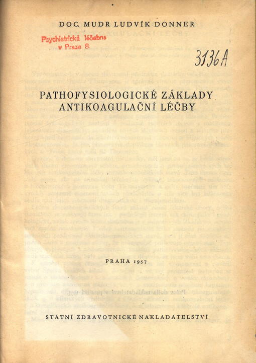 Pathofysiologické základy antikoagulační léčby