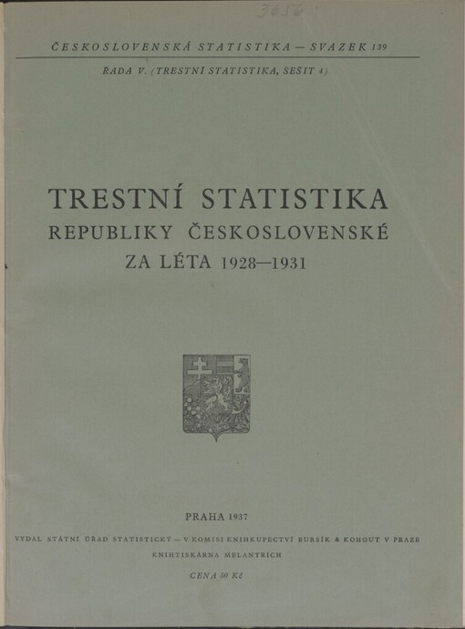Trestní statistika republiky Československé za léta 1928-1931