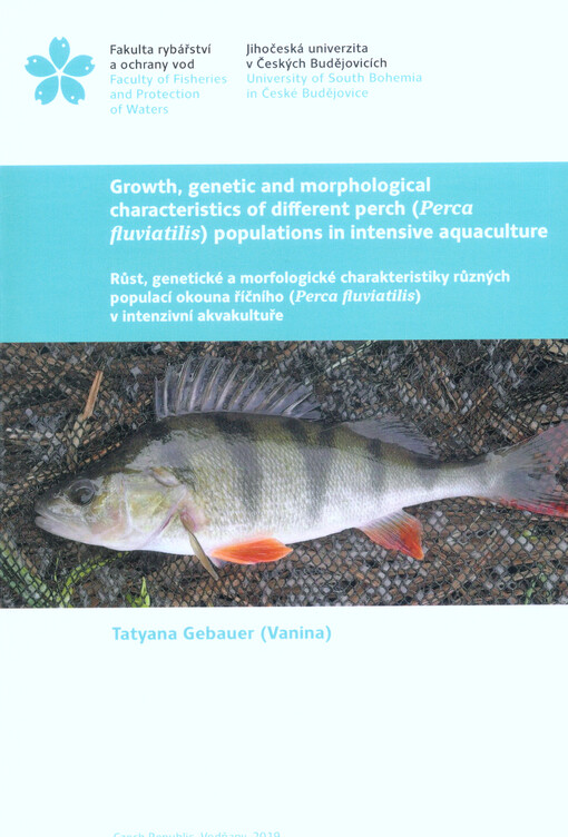 Growth, genetic and morphological characteristics of different perch (Perca fluviatilis) populations in intensive aquaculture = Růst, genetické a morfologické charakteristiky různých populací okouna říčního (Perca fluviatilis) v intenzivní akvakultuře